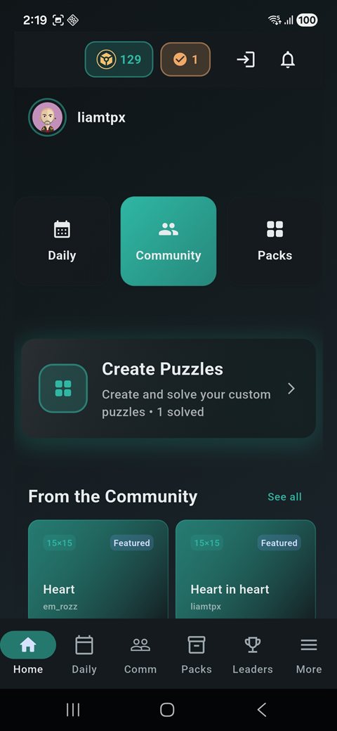 Nonogram Odyssey home screen